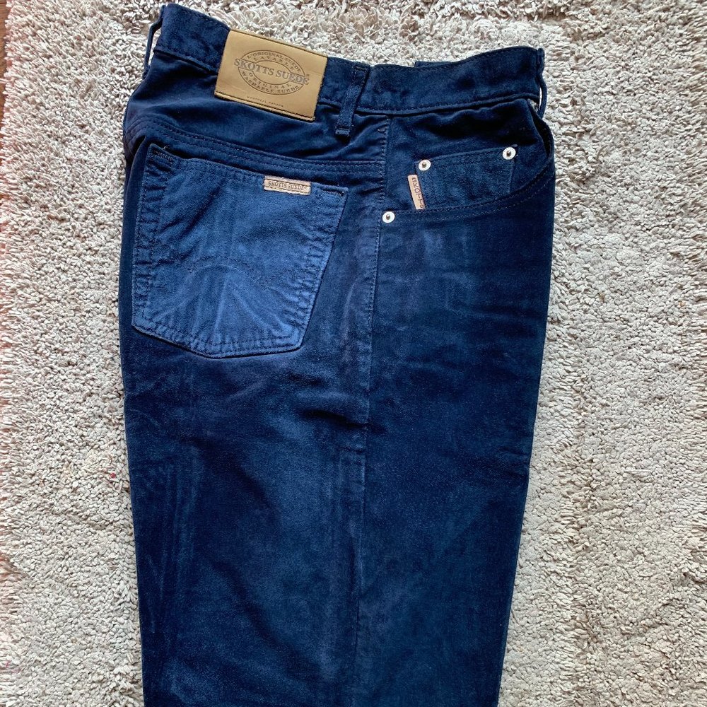 Navy Suede Pants